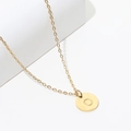 Minimalist 18k gold plated stainless steel necklace with a round letter O pendant - Gold O