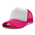 Pink and white mesh trucker hat with foam front panel and curved brim baseball cap - One Size(56-58cm) / Upgraded Rose Red