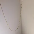 Bohemian gold plated stainless steel necklace with delicate purple enamel beads - Purple Enamel Style (D1151)