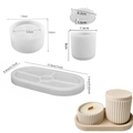 Silicone mold set for striped resin jars and oval tray, showing molds and finished pieces - Tray + Pot + Jar Set