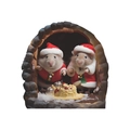 Detail of cute Christmas mice in a festive mouse hole with snowy wall sticker design - SD37/Realistic Mouse in Red Coat