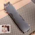Lungo cuscino per cani in peluche grigio con morbida pelliccia e viso ricamato - 75cm(0.4kg) / Grigio