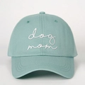 Mintgrüne Dog Mom Baseballkappe mit weißer Stickerei und verstellbarem Baumwollband - Einheitsgröße / Aquagrün