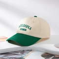 Retro ARIZONA 1751 embroidered baseball cap in beige and dark green contrast colors - M / Green