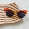 Retro Sonnenbrille mit rundem Rahmen und lebhaftem Regenbogen-Farbverlauf für Damen - Regenbogen Farbverlauf Katzenaugen Stil (001)