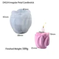 Irregular petal-shaped silicone mold for DIY candle holders showing finished weight data - Irregular Petal Candle Holder Mold