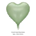 Matte olive green 18-inch heart-shaped foil balloon for wedding party decoration - 18 Inch / Olive Green