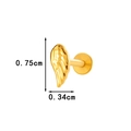 Goldener Flügel-Lippenstecker aus G23 Titan mit Innengewinde und 0,75cm Höhe - Gold Flügel Stil (T2524-3#金)