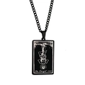 Gothic black tarot necklace featuring The Hanged Man rectangular pendant for men and women - The Hanged Man / Black