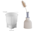 Stampo in silicone per vaso a strisce verticali dimensioni 9,2cm x 10,1cm per resina DIY - Stampo per Vaso a Onde d'Acqua n. 2