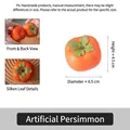 Artificial orange persimmon model with silk leaves for home and photography decor - Persimmon