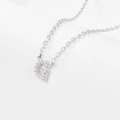 Silver 925 necklace featuring a letter G pendant set with sparkling clear zircons - G-Necklace-Silver