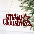 Decorazione natalizia in legno rosso con stelle dorate per l'albero di Natale - 9*22CM / Targa con lettere stella floccata bordeaux