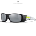 Occhiali da sole sportivi polarizzati KDEAM con lenti grigio fumo e stanghette marmo - C8-Montatura Nero Opaco/Asta Marmo/Lenti Specchiate Grigio Fumo