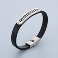 Bracelet homme en cuir noir avec motif grec et boucle en acier inoxydable argenté - 19cm / Style A Clé Grecque-Argent(KB186174-JZ)