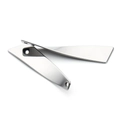 Close-up of polished stainless steel rectangular pendant charms with double holes for DIY jewelry - Smooth Long Bar Pendant 11mmx41mm