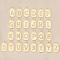 26 gold-plated oval letter pendants A-Z with white zircon inlay for DIY necklaces - Letter A / Oval Zirconia Plaque Style (PJ0249) / Gold