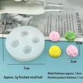 White 4-cavity spherical silicone mold for ice cubes and fondant with size measurements - 3493-Transparent