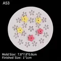 16-cavity white silicone cherry blossom mold with pink and yellow flower clay samples - 2# Cherry Blossom / Gray