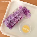 Elastici per capelli viola colorati in un barattolo trasparente da 9x5,5cm - 9x5,5cm in Scatola / Serie Viola (500 Pezzi)