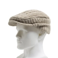 Gorra de punto para hombre en beige, boina de invierno cálida con forro polar y orejeras térmicas - Ajustable / Beige
