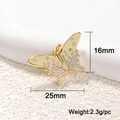 Golden butterfly pendant with zircon inlay for DIY jewelry making, 25x16mm size - Gold Diamond Butterfly