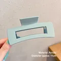 Matte light blue acrylic bow hair claw clip for women, 11cm large hair jaw accessory - Diameter Approx 11cm / 2# Light Blue Square Clip