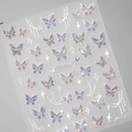 Sticker nail art papillon iridescent M-251 avec effet holographique bleu et violet - Style Papillon Aurora Bleu-Violet (M-251)