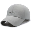 Light grey quick-dry sports baseball cap with R SPORTS logo and breathable fabric - Adjustable / Light Gray