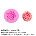 Pink rose silicone mold for DIY baking and clay crafts 3.5x3.5x1.4cm 12g weight - Style 2-Medium Rose / Pink