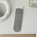 Minimalist light grey knitted slouch socks with elastic cuffs and ribbed texture - One Size / Light Gray
