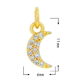 18K vergoldeter Mondsichel Anhänger mit Kristallen, Größe 11mm x 6mm für Ketten - D33 Mond