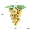 Grappolo d'uva dorata lucida per Natale con foglie verdi, ciondolo festivo da 18 cm - Medio (18cm) / Oro