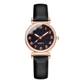 Orologio al quarzo da donna con quadrante nero stellato e cassa oro rosa su fondo bianco - Nero
