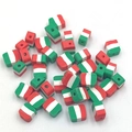 Italian flag polymer clay beads with stripes for DIY handmade jewelry and bracelets - Italy Style