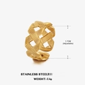 Anillo de malla de acero chapado en oro 18K con diseño ajustable, peso de 2,4 g - Ajustable (Talla 7) / Dorado