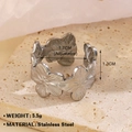Anello a fiori regolabile in acciaio inossidabile argentato con finitura lucida - Stile Fiore 757 / Colore Acciaio (757 Fiore)