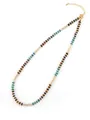 Elegant Boho style necklace with multi-color beads and golden metal spacers in variant - Vintage Earth Tones