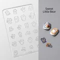 3D cartoon bear nail art silicone mold JT-006 for DIY relief nail decorations - High Transparent Silicone Mold JT-006 (Sweet Bear)