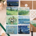 Vintage Van Gogh art greeting cards with brown kraft envelopes and sealing stickers - Famous Painting Series Card / With Envelope + Seal Sticker