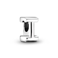 Silver alphabet letter I charm for personalized jewelry and DIY bracelets - Letter I