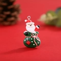 Babbo Natale nel sacco verde ciondolo in resina con anello per decorazioni Natale - No.1 Babbo Natale nel sacco dei regali