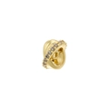 Gold-plated large hole spacer bead with zircons for DIY bracelet and necklace making - VZ436 Gold White Zirconia