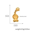 Golden stainless steel fish pendant with scales and dimensions 2.7cm by 0.9cm - Gold Fish Charm (D220)