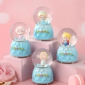 Blue base Frozen crystal water globe featuring Q-version Elsa with luminous lighting - Snow Princess (NO.17冰雪公主) / 45# Light + Snow (Random One)