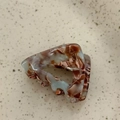 Triangle hollow acetate hair claw clip with brown and beige marble patterns - Triangle Green Brown