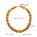 Dettagli della collana intrecciata oro 18K con larghezza 1,34cm e lunghezza 41cm - Stile Cinturino Orologio Intrecciato Oro (HC-N40236)