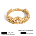 Anello a corona minimalista in acciaio inossidabile 18K con strass scintillante - Stile Corona Cava a Cuore (JDR0306053-8)