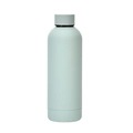 Insulated stainless steel sports water bottle in matte mint green finish - Cyan White