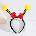 Yellow bee headpiece with red polka dot bow and striped antennae for party costume - No.22 Bee Headband
